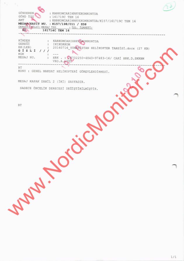 εγγραφο απορρητο τουρκοι στρατιωτικοι