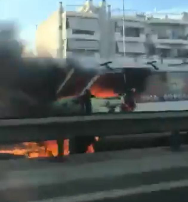 κηφισοσ φωτια φορτηγο χαος μποτιλιαρισμα