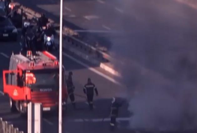 κηφισοσ φωτια φορτηγο χαος μποτιλιαρισμα