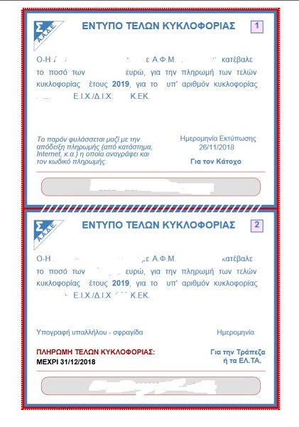 ΤΕΛΗ ΚΥΚΛΟΦΟΡΙΑΣ