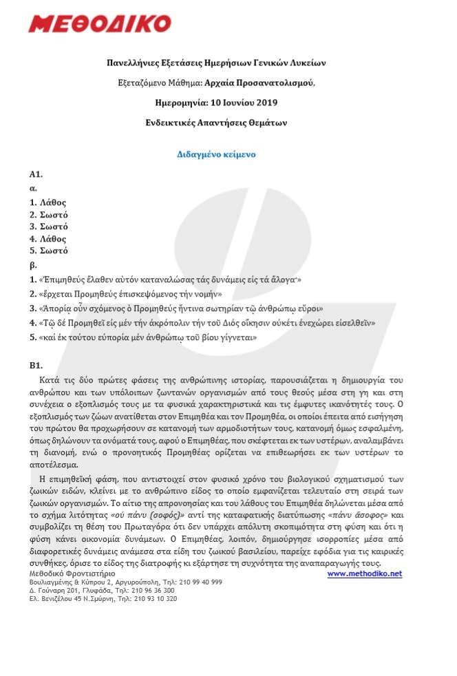 ΠΑΝΕΛΛΗΝΙΕΣ 2019