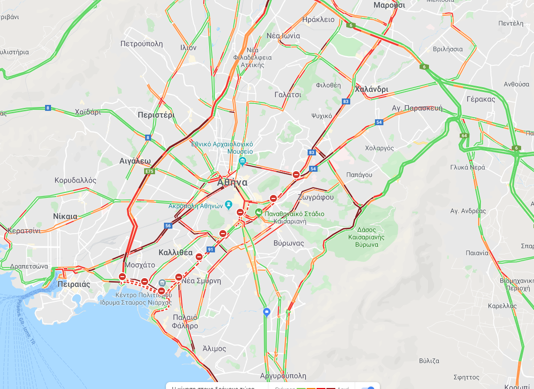 κινηση στους δρομους