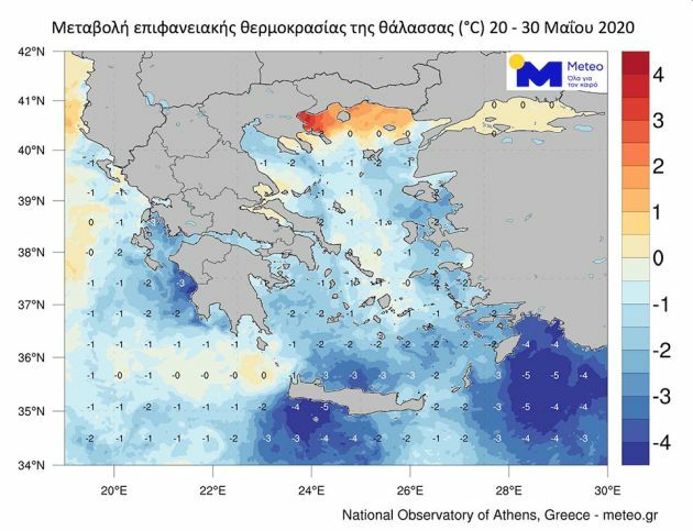 καιρός θερμοκρασία θάλασσα φαινόμενο meteo