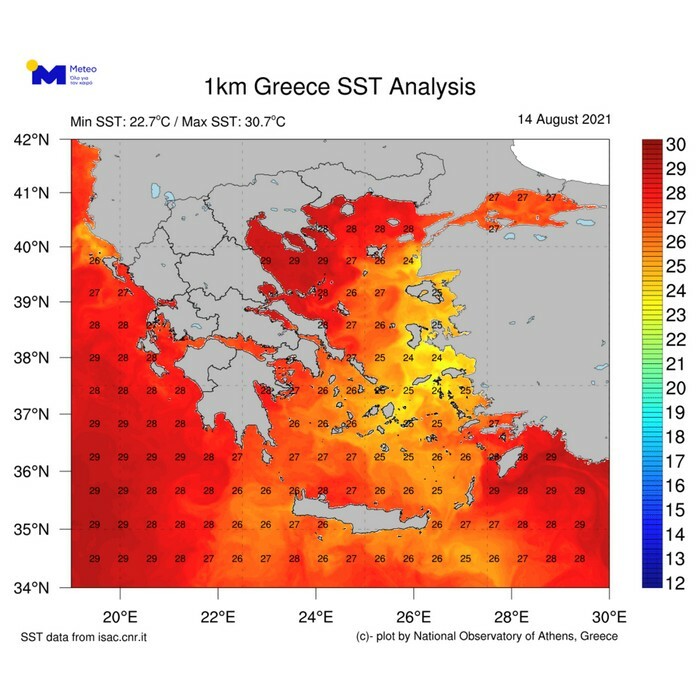 thalassa thermokrasies ipsiles xartis meteo