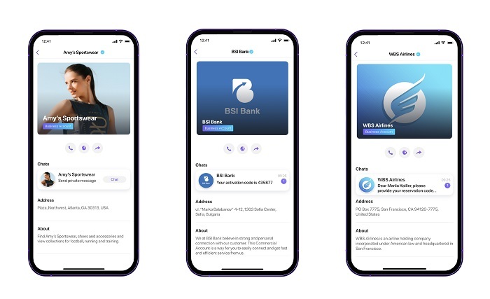 Examples of Viber Business Accounts 