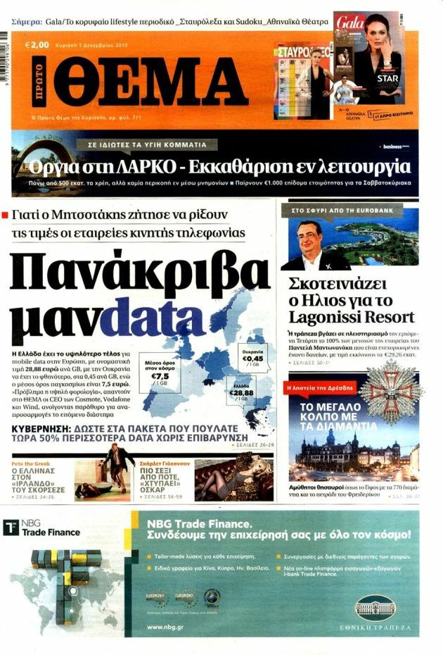 εφημεριδες σημερα κυριακη