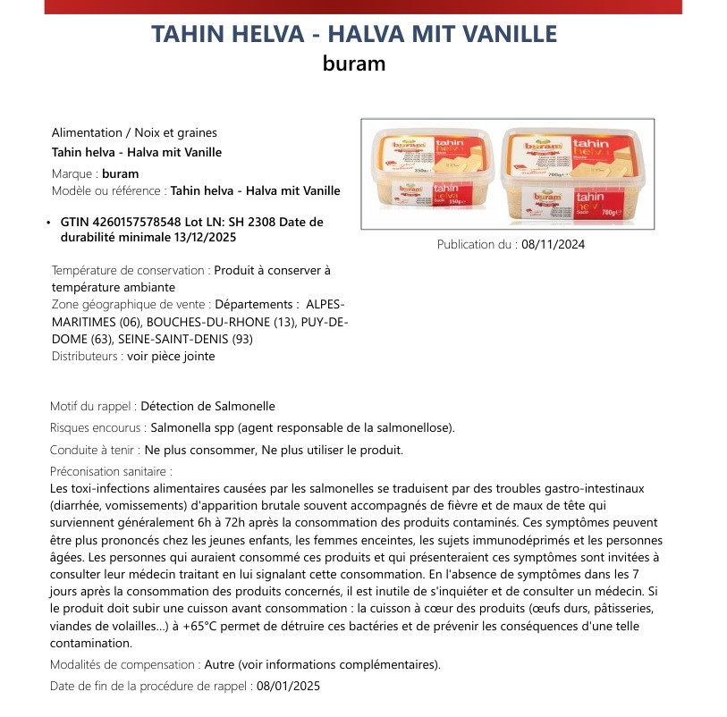 ανακληση χαλβα