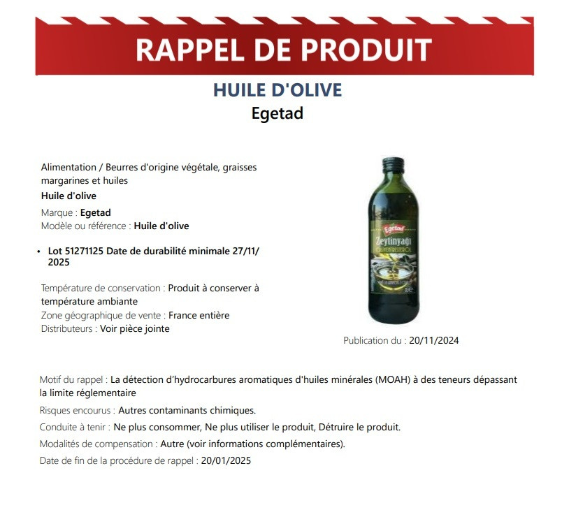 ανακληση ελαιολαδο