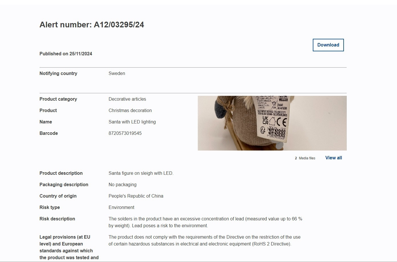 ανακληση στολιδι χριστουγεννιατικο