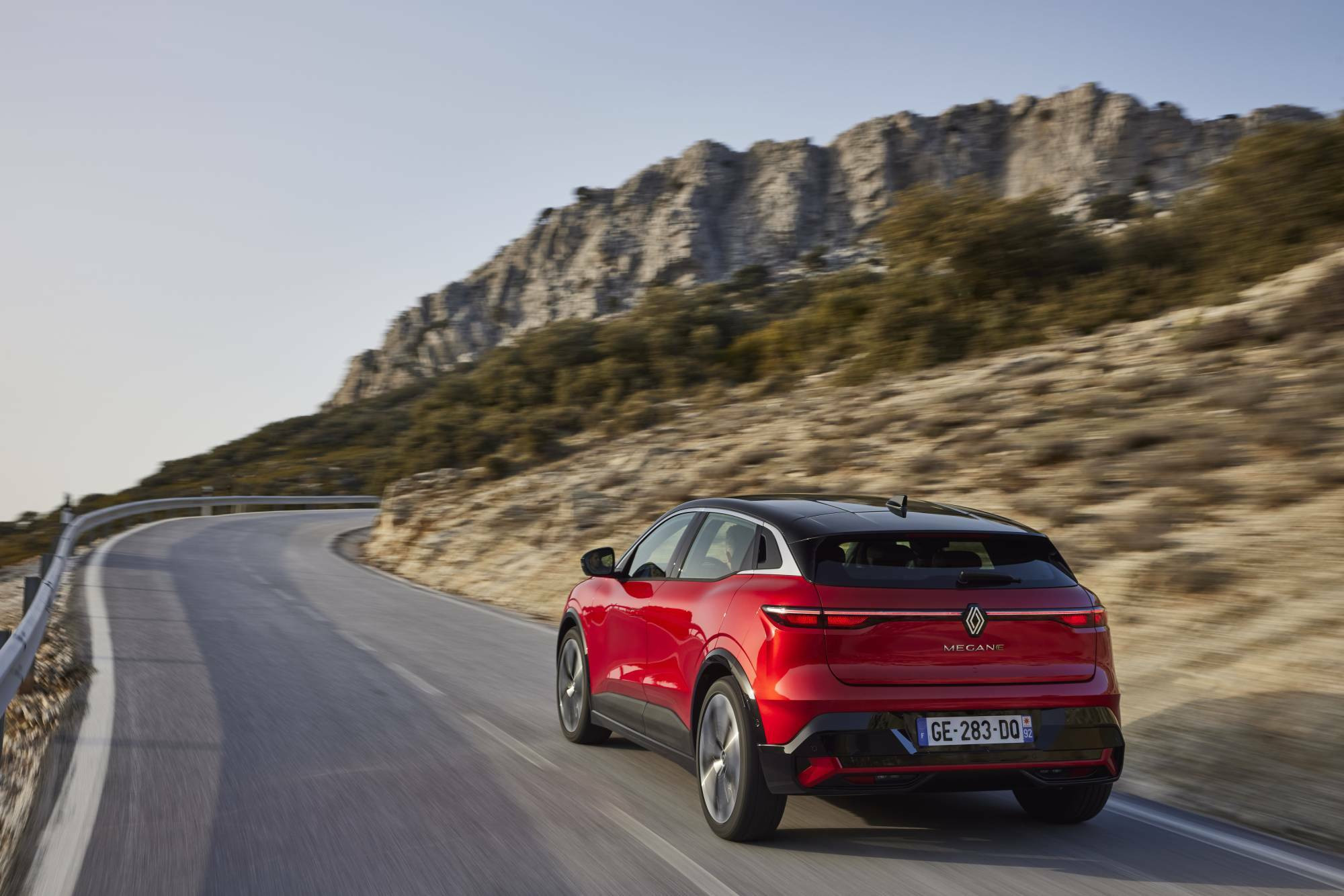 All New Renault MEGANE E TECH Electric Techno version Flame Red Drive tests 6 a753e