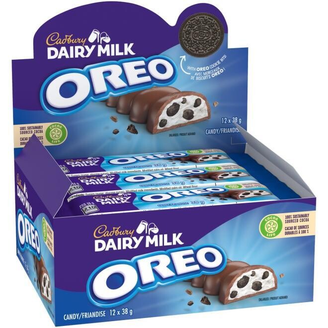 cadbury dairy milk oreo candy bar 12 x 38 g front d8d24