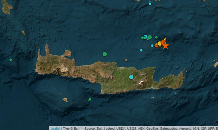 Σεισμός τώρα ανοιχτά της Κρήτης