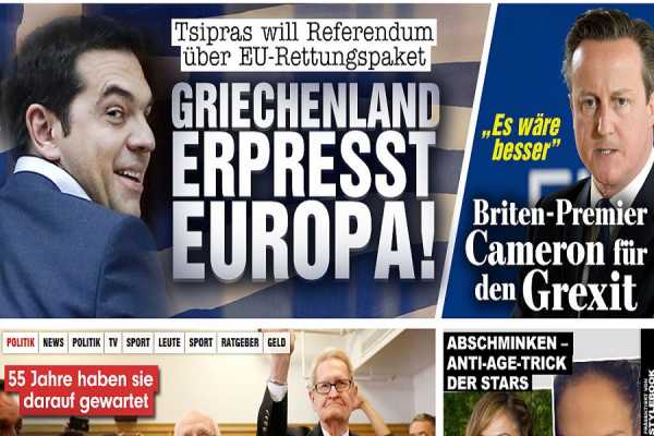 Δημοψήφισμα: &quot;Ο Τσίπρας εκβιάζει την Ευρώπη&quot; γράφει ο Γερμανικός τύπος