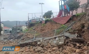 Ανατολική Μάνη: Κατέρρευσε μάντρα στο Ειδικό Επαγγελματικό Γυμνάσιο-Λύκειο (ΕΝΕΕΓΥΛ) Πετρίνας (βίντεο)