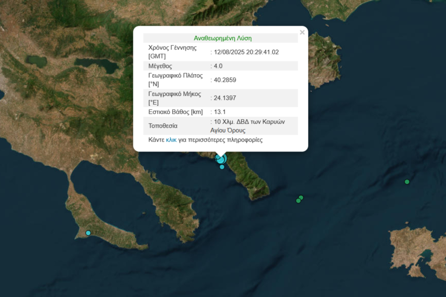Σεισμός τώρα στο Άγιο Όρος
