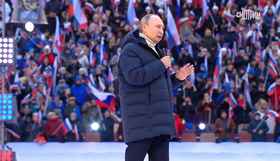 Ο Πούτιν μίλησε σε κατάμεστο στάδιο στη Μόσχα υπέρ του πολέμου στην Ουκρανία, διακόπηκε ξαφνικά η σύνδεση (εικόνες, βίντεο)
