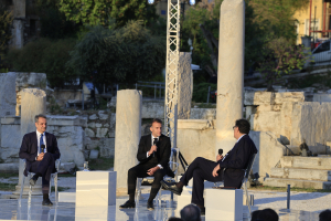 Μητσοτάκης και Μακρόν στη Ρωμαϊκή Αγορά - LIVE οι ομιλίες τους