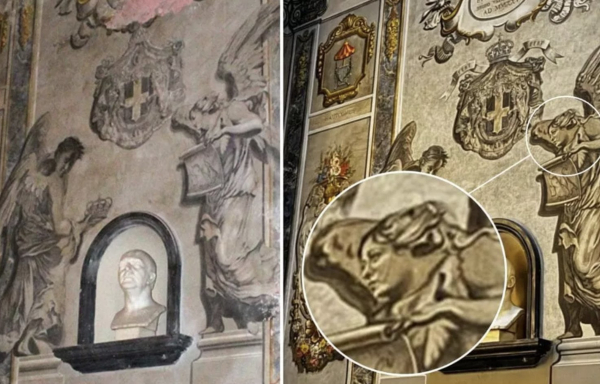 Άγγελος που μοιάζει στη Μελόνι «εμφανίστηκε» σε τοιχογραφία εκκλησίας στη Ρώμη (εικόνα)