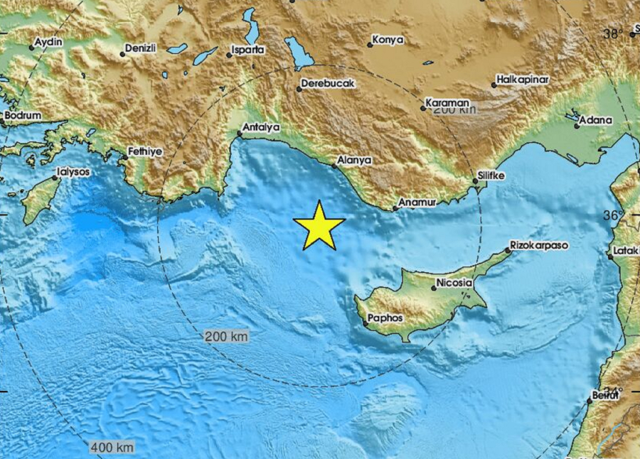 Σεισμός τώρα ανάμεσα σε Κύπρο και Τουρκία
