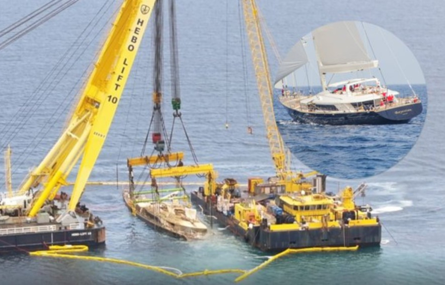 Σικελία: Ανασύρθηκε το ναυαγισμένο γιοτ Bayesian του μεγιστάνα της τεχνολογίας Λιντς