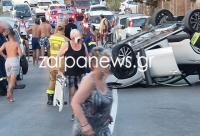 Χανιά: Μεθυσμένος 68χρονος προκάλεσε τροχαίο – Τούμπαρε το αυτοκίνητό του μετά από σύγκρουση με τρία ΙΧ