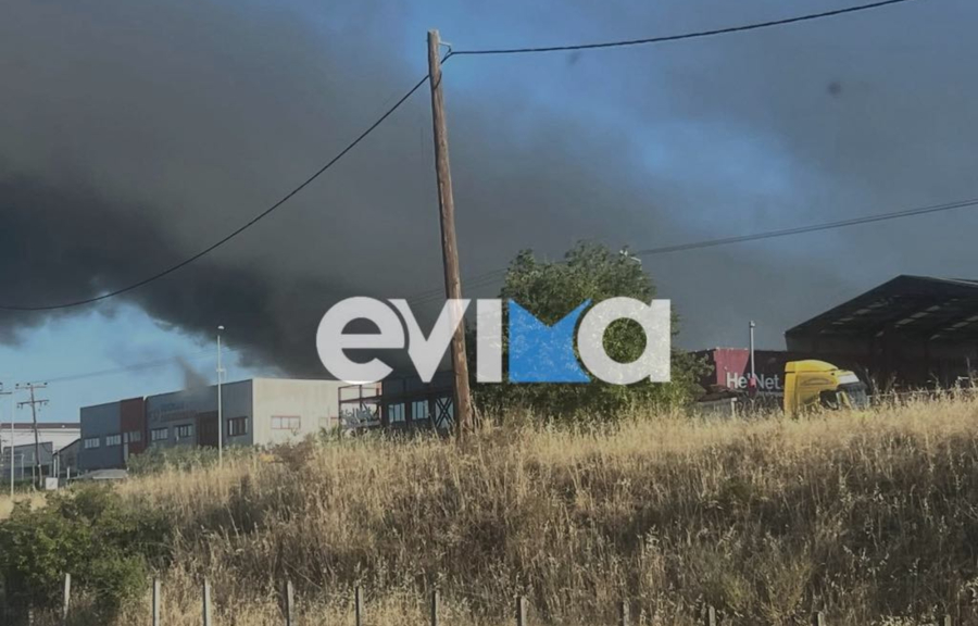 Φωτιά τώρα σε εργοστάσιο πλαστικών στην Εύβοια - Μήνυμα από το 112