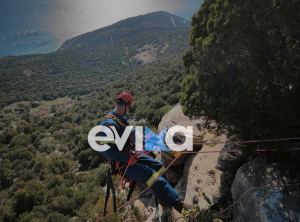 Εύβοια: Εντυπωσιακή διάσωση κατσικιού από δύσβατο γκρεμό