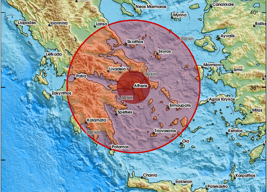 Σεισμός τώρα 4,2 ρίχτερ στην Εύβοια - 4,7 το μέγεθος σύμφωνα με το Ευρωμεσογειακό Σεισμολογικό Κέντρο