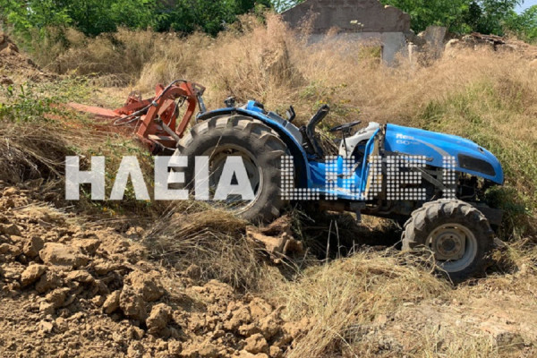 Τραγωδία στον Πύργο: Εντοπίστηκε νεκρός 60χρονος κάτω από το αναποδογυρισμένο τρακτέρ του (pics)