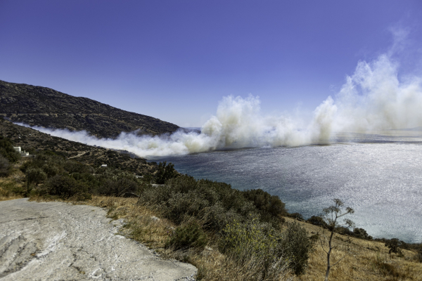 Φωτιά τώρα στην Παλαιόπολη Άνδρου - Ήχησε «112», μάχη με τις φλόγες εν μέσω ανέμων