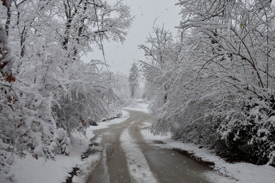 Κατάλευκο το σκηνικό από τα χιόνια σε διάφορες περιοχές της χώρας - Πότε υποχωρεί η κακοκαιρία