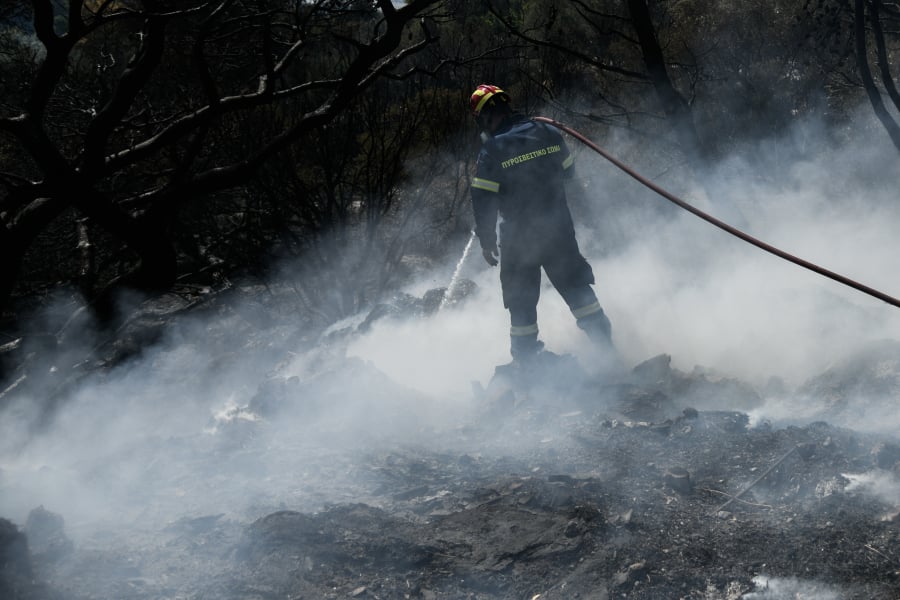 Φωτιά και στην Κεφαλονιά, καίγεται δασική έκταση στα Δαυγάτα (εικόνες, βίντεο)