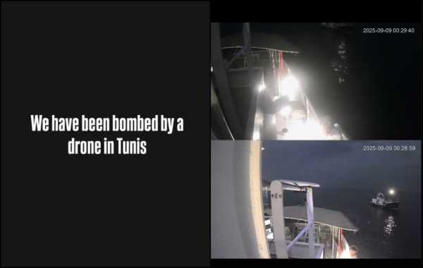 Global Sumud Flotilla: Drone χτύπησε το καράβι Family, η στιγμή της επίθεσης (video)