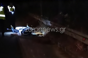 Διπλή τραγωδία στα Χανιά: Νεκροί δυο νέοι μετά από τροχαίο με μηχανή στην εθνική οδό