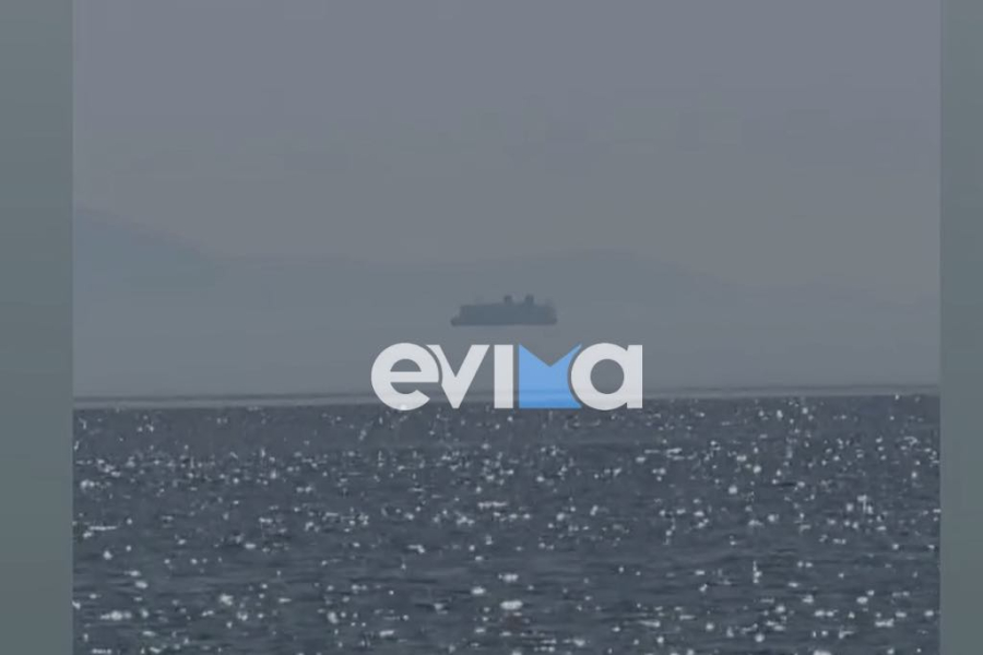 Εύβοια: Το «αιωρούμενο» πλοίο έκανε πάλι την εμφάνισή του - Το σπάνιο φαινόμενο Fata Morgana (video)