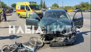 Πύργος: Νεκρός ποδηλάτης και τέσσερις τραυματίες σε σφοδρή καραμπόλα στο Λαμπέτι