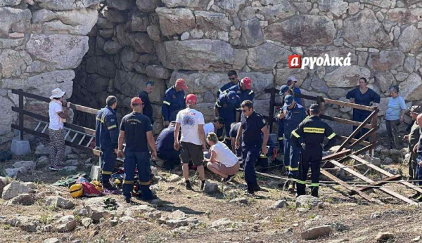 Τουρίστας έπεσε σε πηγάδι στον αρχαιολογικό χώρο Τίρυνθας - Επιχείρηση για τον απεγκλωβισμό του (Εικόνες)
