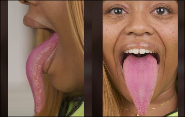 Η γυναίκα με τη μεγαλύτερη γλώσσα χαίρεται να τρομάζει τον κόσμο (βίντεο)