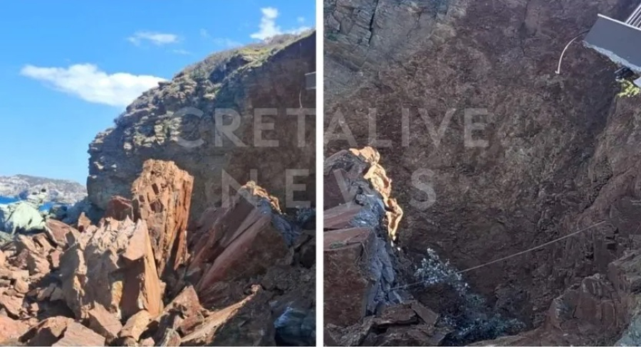 Αγωνία στην Αγία Πελαγία Κρήτης: Μπαλκόνι ξενοδοχείου αποκολλήθηκε μετά από κατολίσθηση (εικόνες)