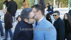 Θερμός εναγκαλισμός Κασσελάκη - Σαρακιώτη στον Γοργοπόταμο