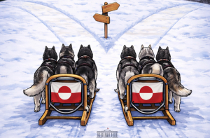 «Προς τα πού Γροιλανδέ;»: Το σκίτσο του Λευκού Οίκου με το «δίλημμα» ΗΠΑ ή Ρωσία- Κίνα