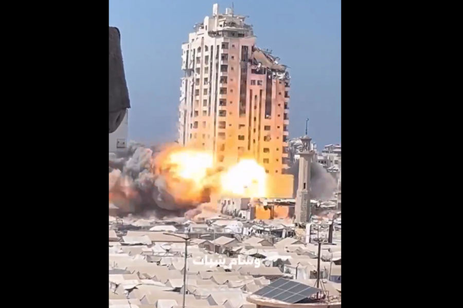 Γάζα: Το Ισραήλ «χτύπησε» πολυώροφο κτίριο δίπλα σε σκηνές εκτοπισμένων Παλαιστινίων (Βίντεο)