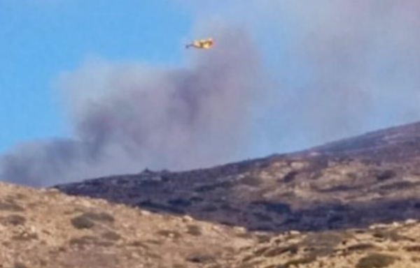 Φωτιά στην Ίο - Σηκώθηκαν και εναέρια μέσα