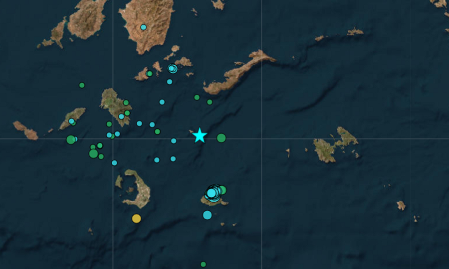 Νέος σεισμός τώρα μεταξύ Σαντορίνης και Αμοργού