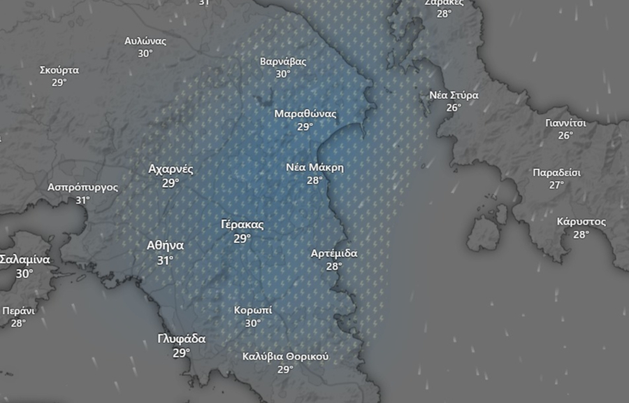 Ποια μέρα αναμένονται βροχές και καταιγίδες στην Αθήνα