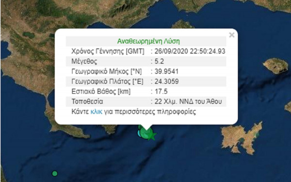 Ισχυρός σεισμός στο Άγιο Όρος