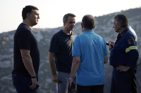 Ο Μητσοτάκης πήγε στην Πάρνηθα και ενημερώθηκε για τις αντιπυρικές ζώνες και τα μέτρα προστασίας