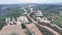 Δύσκολες ώρες στην Ηλεία: Ανέβηκε επικίνδυνα η στάθμη του Αλφειού (Drone Βιντεο)