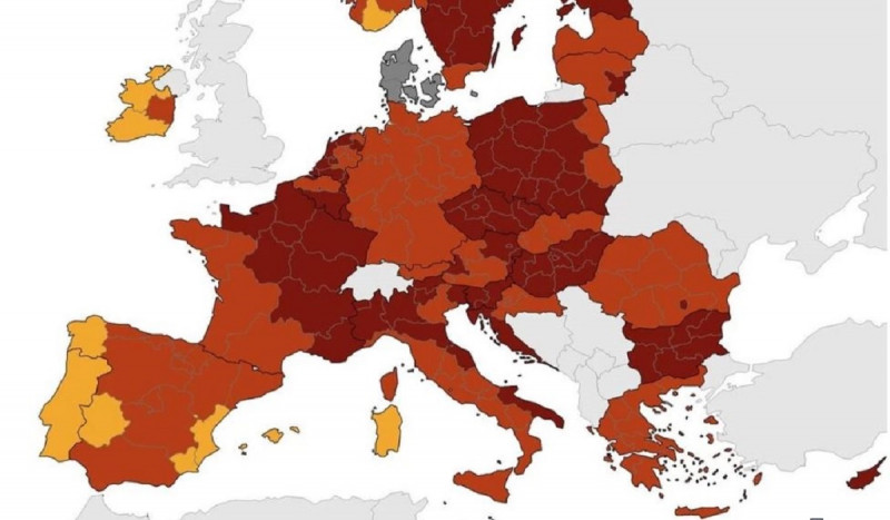 Χάρτης ECDC: Όλη η Ελλάδα παραμένει στο "κόκκινο"