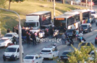 Κινηματογραφική καταδίωξη στη Θεσσαλονίκη για κλεμμένο όχημα, σύγκρουση με λεωφορείο
